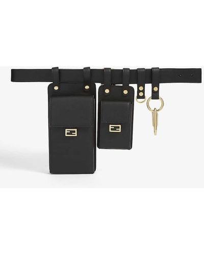 Fendi Leather Utility Belt Bag - Black