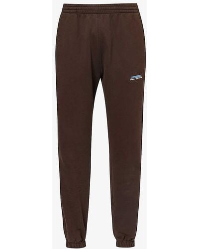 Represent Patron Of The Club Brand-print Cotton-jersey jogging Bottoms X - Brown