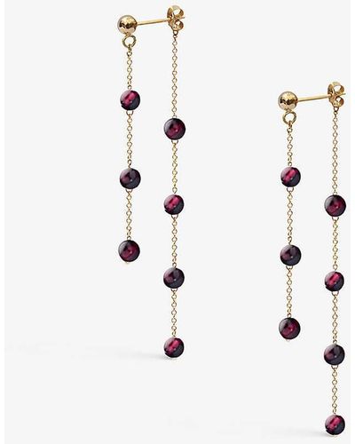 The Alkemistry Boba 18ct Yellow-gold And Garnet Drop Earrings - White