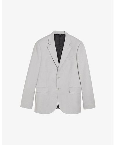 Ted Baker Compact Notch-lapel Single Breasted Woven Blazer - Gray