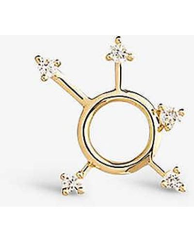 The Alkemistry Ruifier Scintilla Sigma 18ct Yellow-gold And 0.05ct Diamond Stud Earring - White
