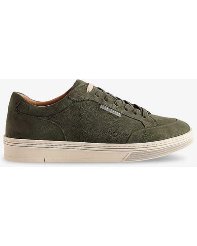 Ted Baker Hampstd Contrast-trim Leather Low-top Trainers - Green