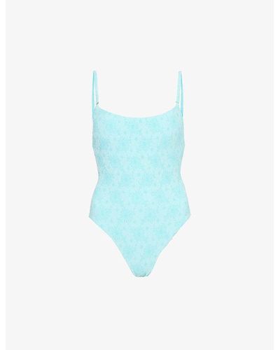 Seafolly Marloe Square-neckline Swimsuit - Blue