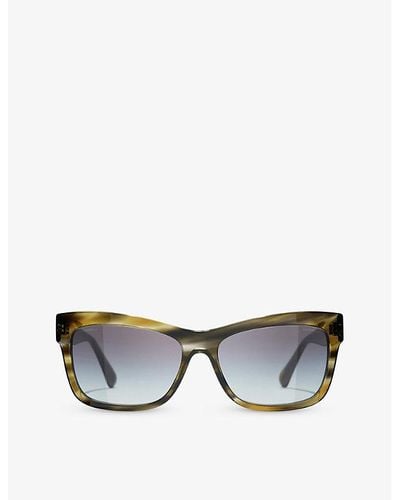 Chanel Ch5496b Rectangle-frame Tortoiseshell Acetate Sunglasses - Green