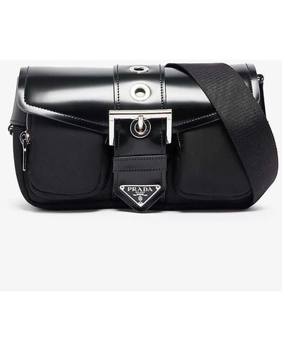 Prada Pocket Buckle-embellished Recycled-nylon Cross-body Bag - Black