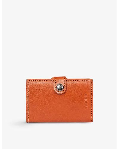 Secrid Veg Miniwallet Leather And Metal Cardholder - Orange