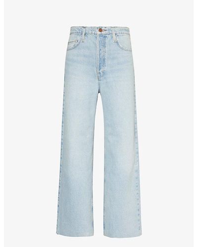 FRAME baggy Wide-leg High-rise Recycled-cotton Jeans - Blue