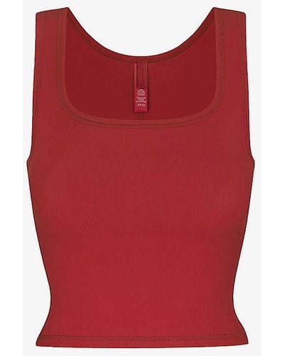 SKIMS Ribbed Stretch-Cotton Tank Top Pack of Three