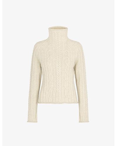 Lovechild 1979 Della Turtle-neck Cable-knit Wool-blend Jumper - Natural