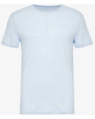 Derek Rose Jordan Short-sleeved Linen T-shirt X - Blue