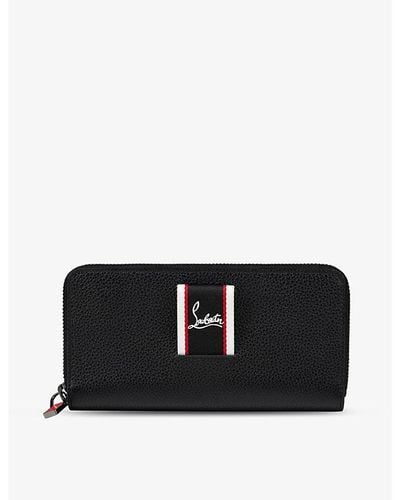 Christian Louboutin F.a.v. Branded-tab Grained-leather Wallet - Black