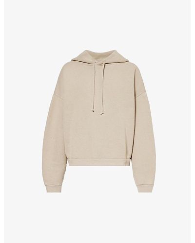Acne Studios Fester Brand-appliqué Oversized-fit Cotton-jersey Hoody - Natural