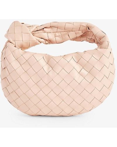 Bottega Veneta Mini Jodie Intrecciato Leather Top-handle Bag - Pink