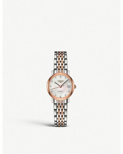 Longines Elegant L4.309.5.87.7 Stainless Steel, Rose Gold And Diamond Watch - Multicolor