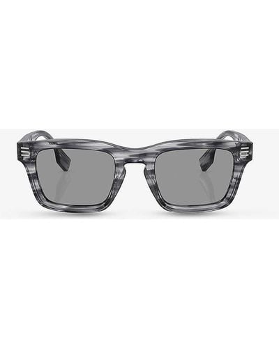 Burberry Be4403 Rectangular-frame Acetate Sunglasses - Grey