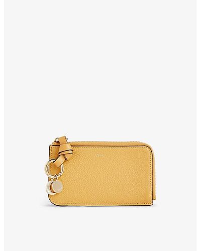 Chloé Alphabet Logo-charm Leather Wallet - Metallic