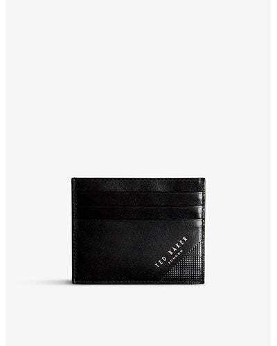 Ted Baker Raffle Embossed Leather Card Holder - Black