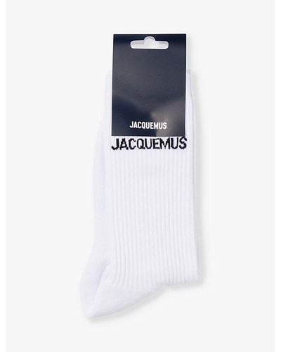Jacquemus Les Chaussettes Branded Cotton-blend Socks - Blue