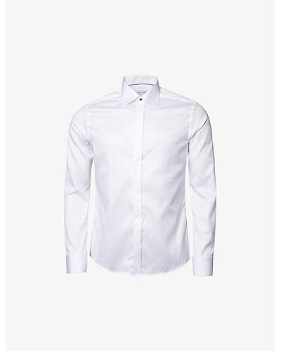 Eton Signature Twill Contemporary-fit Cotton Tuxedo Shirt - White