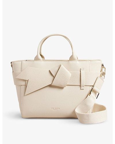 Ted Baker Jimsa Bow-detail Faux-leather Bag - Natural