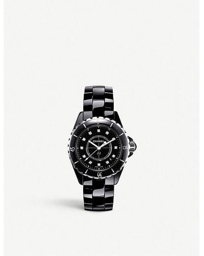 Chanel H1625 J12 33mm Diamond Dial High-tech Ceramic And Steel Watch - Black