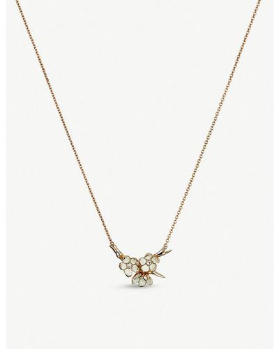 Shaun Leane Cherry Blossom Gold-plated Vermeil Silver And Diamond Necklace - Metallic
