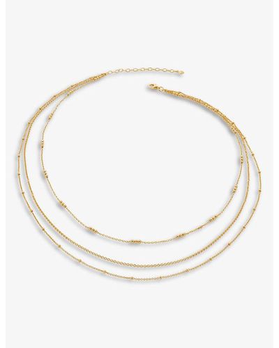 Monica Vinader Layered Recycled 18ct Yellow -plated Vermeil Sterling-silver Bead Chain Necklace - Metallic