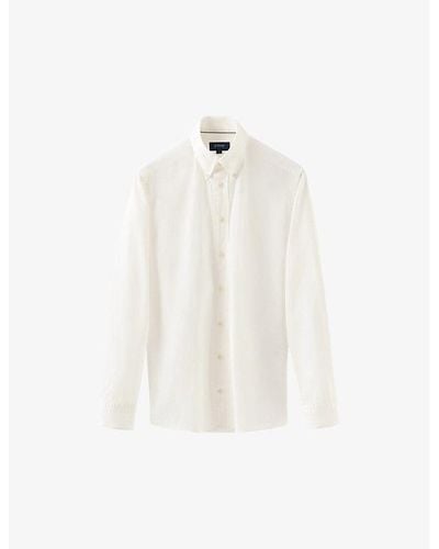 Eton Buttoned-collar Regular-fit Denim Shirt - White