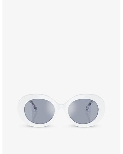 Dolce & Gabbana Dg4448 Oval-frame Acetate Sunglasses - White
