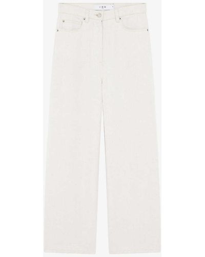 IRO Martine Wide-leg High-rise Cotton-blend Jeans - White
