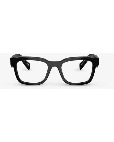 Prada Pra10v Square-frame Acetate Optical Glasses - Black