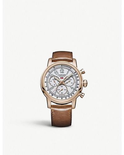Chopard 161299-5001 Mille Miglia Classic Xl 90th Anniversary 18ct Rose-gold And Leather Chronograph Watch - White