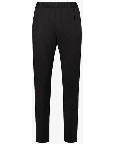 PAIGE Snider Elasticated-waistband Tapered-leg Regular-fit Stretch-woven Trousers X - Black