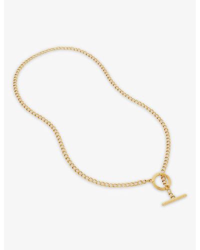 Monica Vinader Groove T-bar 18kt -plated Vermail Chain Necklace - Metallic