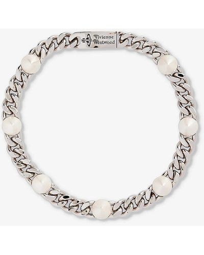 Vivienne Westwood Elettra Stud-embellished Brass Choker Necklace - Metallic
