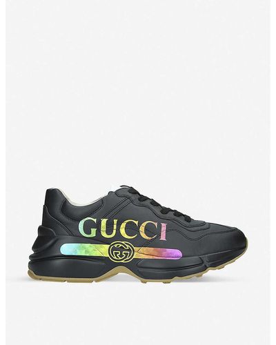 Gucci Rhyton Logo-print Leather Sneakers - Multicolour