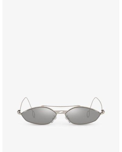 Fendi Fn000734 Cat-eye-frame Metal Sunglasses - White