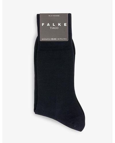 FALKE Dark Vy Tiago Logo-print Cotton-blend Socks - Black