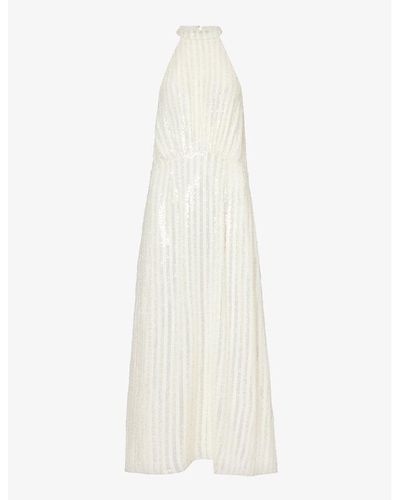 RIXO London Vivienne Sequin-embellished Woven Maxi Dress - White