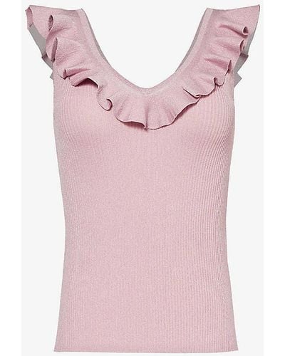 Zimmermann Halliday V-neck Knitted Top - Pink