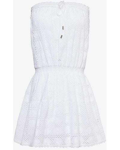 Melissa Odabash Colette Strapless Cotton Mini Dress - White