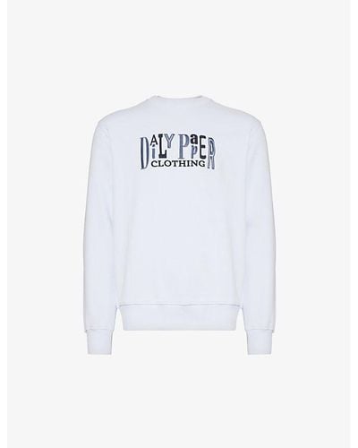 Daily Paper United Branded-print Cotton-jersey Sweatshirt X - White
