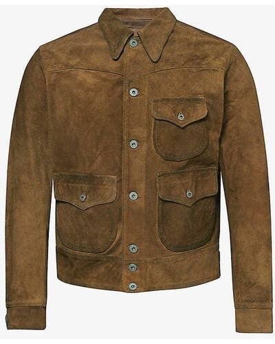 RRL Alston Relaxed-fit Leather Jacket - Green