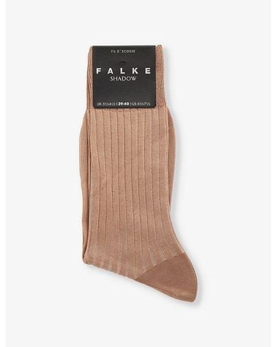 FALKE Shadow Mid-calf Cotton-blend Knitted Socks - Brown