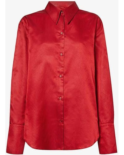 Citizens of Humanity Camilia Regular-fit Cotton And Silk-blend Shirt - Red