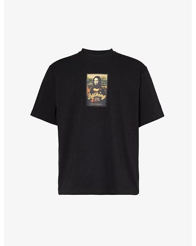 A Bathing Ape Mona Lisa Branded-print Cotton-jersey T-shirt - Black
