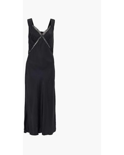 Reformation Provence Silk Midi Dress - Black