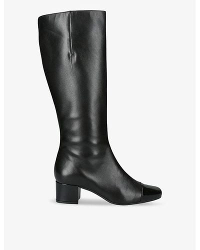 CAREL PARIS Malaga Leather Heeled Knee-high Boots - Black