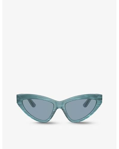 Dolce & Gabbana Dg4439 Cat Eye-frame Acetate Sunglasses - Blue