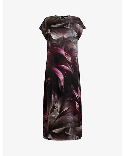 AllSaints Etta Margeaux Floral-print Silk-blend Maxi Dress - Multicolor
